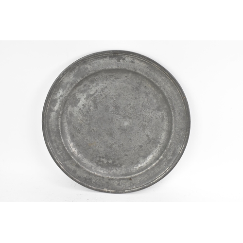 188 - A collection of 18th/19th century pewter plates to include a circa 1760 serving dish by Henry Applet... 