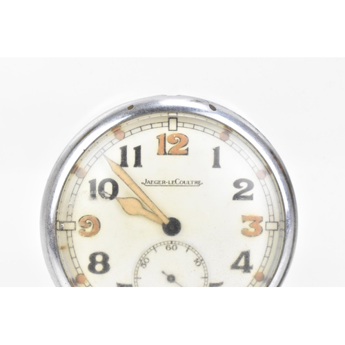 2 - A Jaeger LeCoultre Second World War (WWII) military issue open face pocket watch, the dial having Ar... 