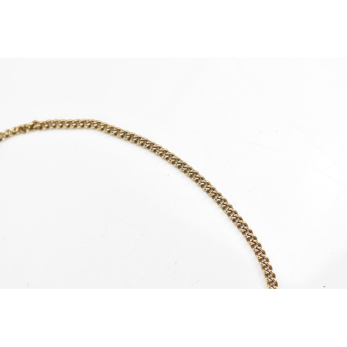 26 - An early 20th century gold plated curb link pocket watch chain, with a gold plated dog clip clasp, T... 