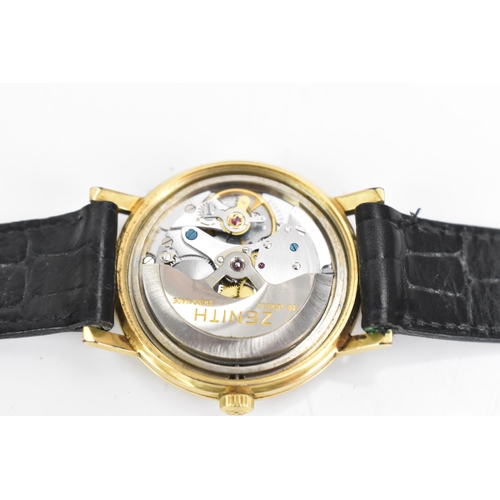 27 - A Zenith, automatic, gents, gold plated wristwatch, circa 1960s, having a silvered dial with baton m... 