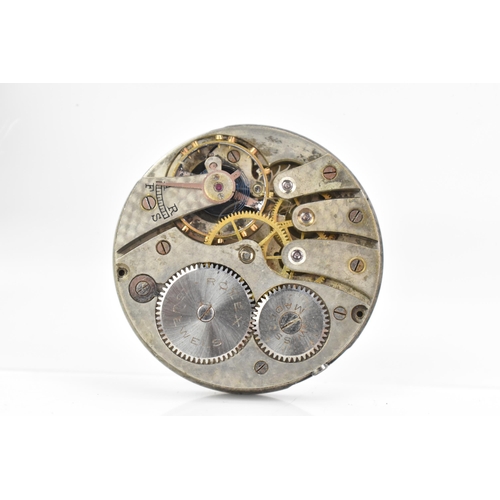 31 - An early 20th century Rolex pocket watch movement, having a white enamel dial with Arabic numerals, ... 