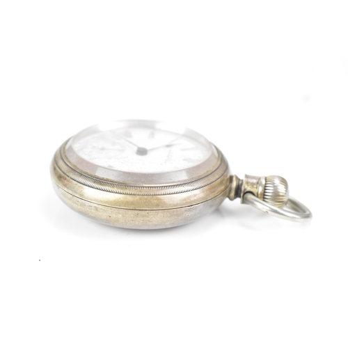 51 - An early 20th century Waltham, open face, keyless wound pocket watch, the white enamel dial having R... 