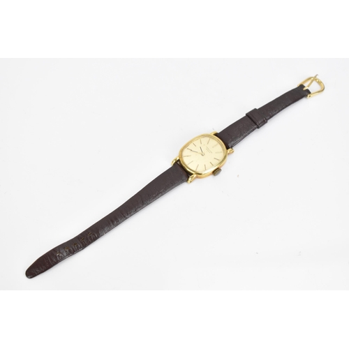 9 - A Favre-Leuba, manual wind, ladies, 18ct yellow gold wristwatch, the gilt dial having baton markers,... 