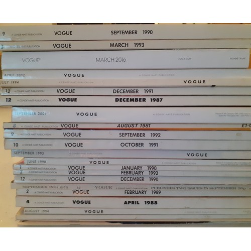 75 - Vogue-A collection of 1973-2016 magazines, incomplete run, comprising a Sept '73, 4x1980's to includ... 