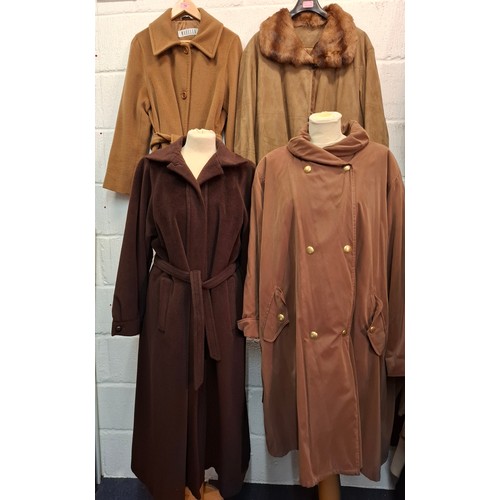 74 - A group of late 20th Century ladies coats and jackets to include a Marella brown wool and cashmere m... 