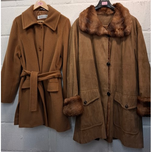 74 - A group of late 20th Century ladies coats and jackets to include a Marella brown wool and cashmere m... 