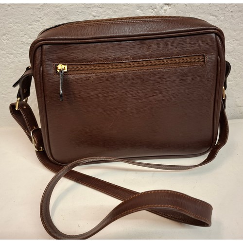 41 - Serapian-A group of 3 vintage Stefano Serapian brown leather shoulder bags and 2 boxes. Location: BW... 