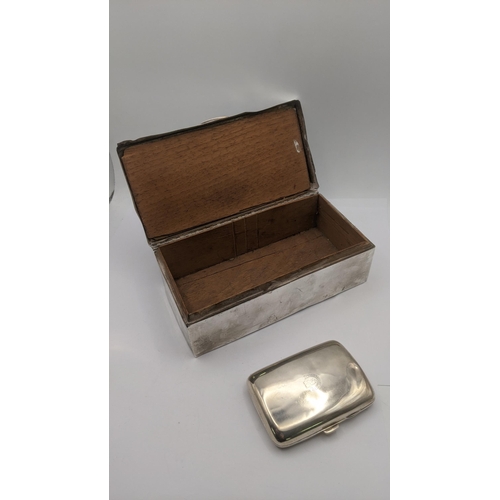 115 - Silver smoking related items to include a cigarette box A/F hallmarked Birmingham 1921 together with... 