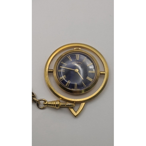 124 - A 19th century silver case open faced pocket watch together with a Rotary watch on a gold coloured c... 