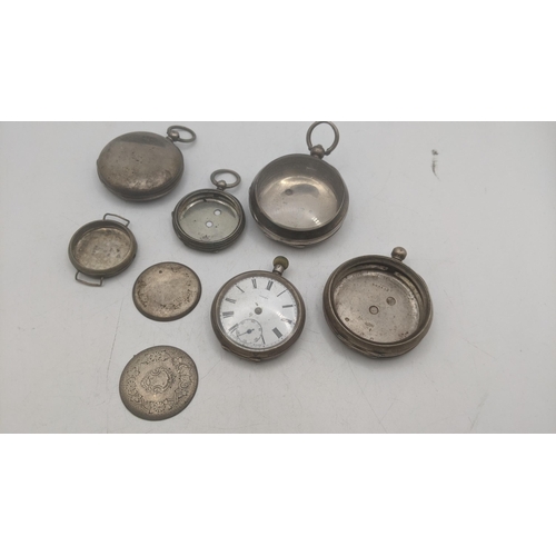 2 - Late 19th /early 20th century silver pocket watch and one wristwatch case total weight 157.3g togeth... 