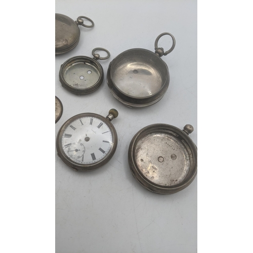 2 - Late 19th /early 20th century silver pocket watch and one wristwatch case total weight 157.3g togeth... 