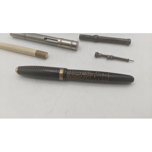 22 - Pens and propelling pencils to include a 1940s  Parker Vacumatic golden pearl fountain pen with Park... 