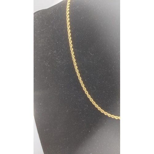 54 - An 18ct yellow gold rope twist necklace 41cm L 2.3g
Location:CAB9
If there is no condition report sh... 