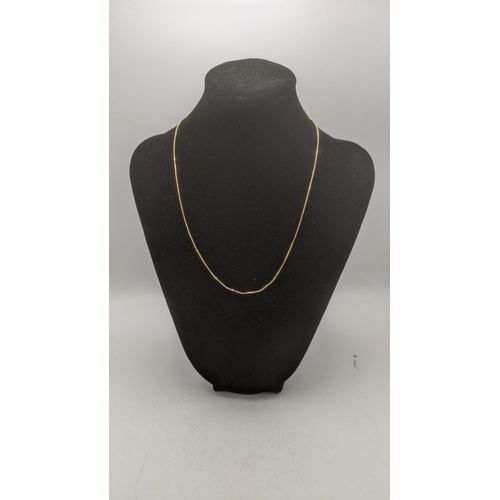 55 - A 9ct yellow gold snake chain necklace 46 cm L, 4.3g
Location:CAB9
If there is no condition report s... 