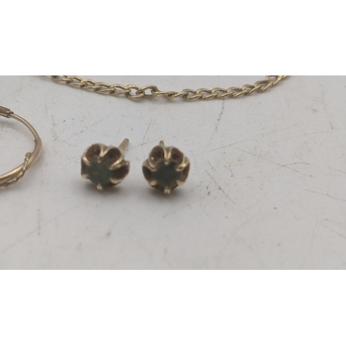 66 - Mixed 9ct yellow gold and yellow gold tested as 9ct to include a pair of stud earring stamped 375, a... 