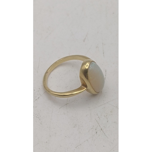 67 - A yellow metal and opal ladies ring tested as 18ct yellow gold, size I½ 2.5g
Location:CAB9
If there ... 