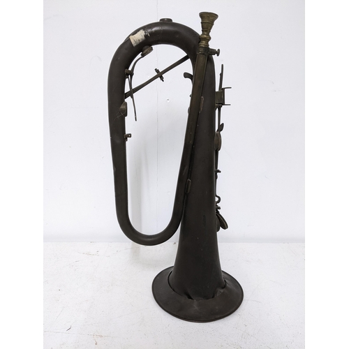 309 - A brass keyed bugle manufacturers stamp to horn rim for Charles Pace, London 
 Location RAM
If there... 