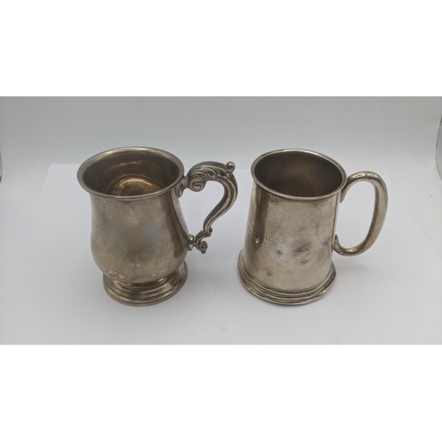 127 - Two silver Christening cups both hallmarked Birmingham one dated 1923, total weight 133.9g
 Location... 