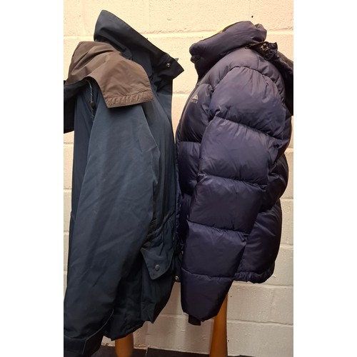 89 - Two ladies Penfield navy jackets, one padded with detachable hood, size Medium (approx 38