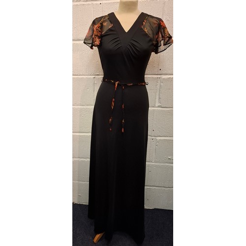 83 - Mixed 1970's and later clothing to include a 1970's Peepers black tiered, sleeveless evening gown UK... 