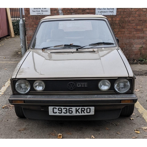 351 - A 1985 Volkswagen Golf MKI GTI Cabriolet - C936 KRO, gold colour 1781cc three door petrol, 168,327 n... 