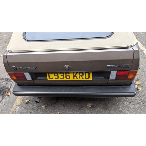 351 - A 1985 Volkswagen Golf MKI GTI Cabriolet - C936 KRO, gold colour 1781cc three door petrol, 168,327 n... 