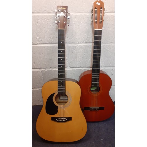 473 - Two 6-string acoustic guitars comprising a Falcon model no:FG100N and a Spanish BM Concert guitar. L... 