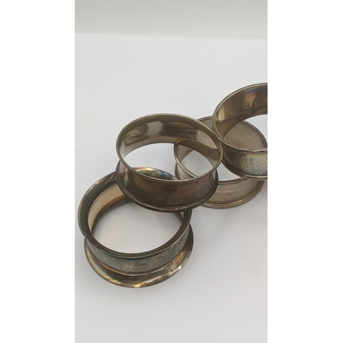 168 - A group of silver napkin rings, some having floral engraved decoration, total weight 136.7g Location... 