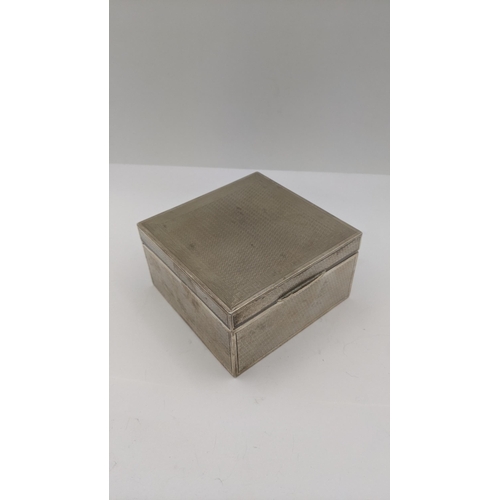 174 - Two silver cigarette boxes having engine turned design to include one example in rectangular form, h... 