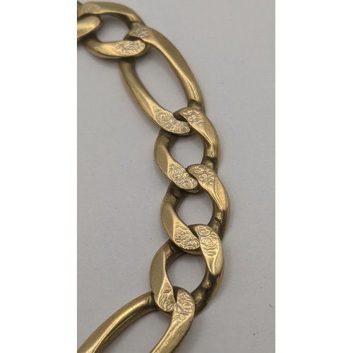 182 - A 9ct yellow gold 3/1 Figaro link bracelet, 15g Location:cab7
If there is no condition report shown,... 