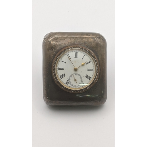 183 - An early 20th century silver fronted bedside clock Location:cab5
If there is no condition report sho... 