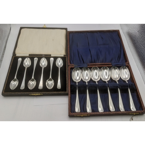 185 - Silver to include two sets of silver tea spoons one set hallmarked Sheffield 1923, the other set She... 