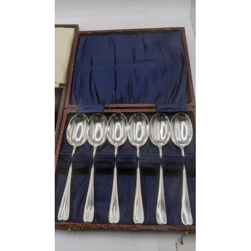 185 - Silver to include two sets of silver tea spoons one set hallmarked Sheffield 1923, the other set She... 