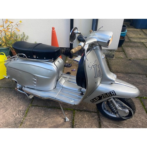 237 - A 1964 Lambretta silver special with a 200cc replacement engine, V5 stating four previous owners, im... 