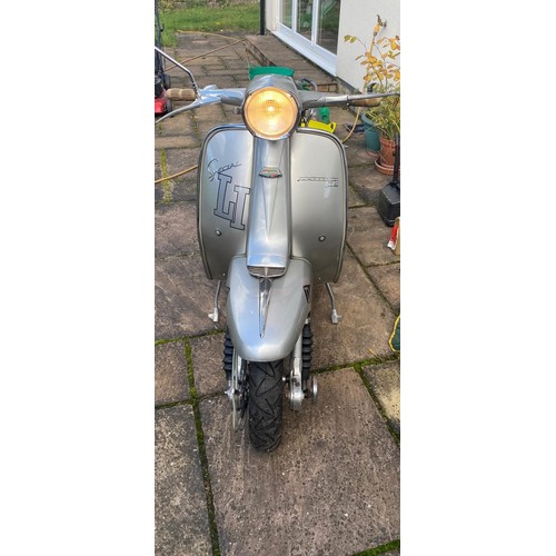 237 - A 1964 Lambretta silver special with a 200cc replacement engine, V5 stating four previous owners, im... 