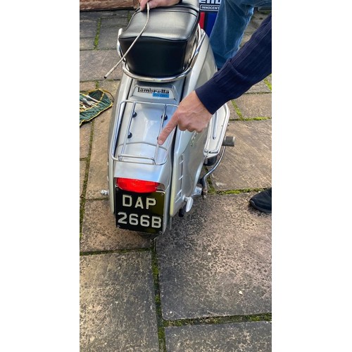 237 - A 1964 Lambretta silver special with a 200cc replacement engine, V5 stating four previous owners, im... 