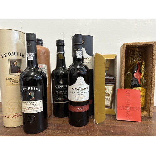 107 - A selection of spirits to include Cardenal Mendoza Brandy, Keo Five Kings Cyprus Brandy, Ferreira Do... 