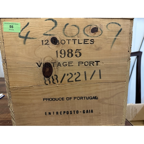 55 - Twelve bottles Cased of Warres 1985 Vintage Port
Location:
If there is no condition report shown, pl... 