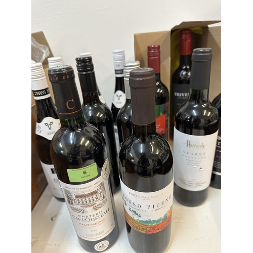 6 - Twelve mixed bottles of red wine to include Silver Bay, Chateau Cap L'Ousteau Haut Medoc 2018, Harro... 