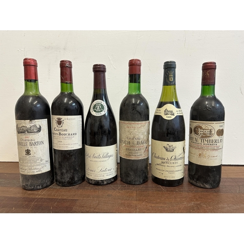 64 - Six bottles of red wine to include Chateau Leoville Barton 1982, Chateau Lynch Bages 1967, Chateau L... 