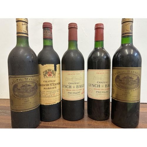 68 - Two bottles of Chateau Lynch Bages Pauillac 1984 and 1990, two bottles of Chateau Batailley 1990 Pau... 