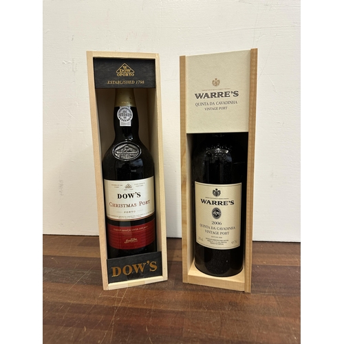 89 - A cased bottle of Warres 2006 Vintage Port and a cased bottle of Dow Christmas Port
Location:
If the... 