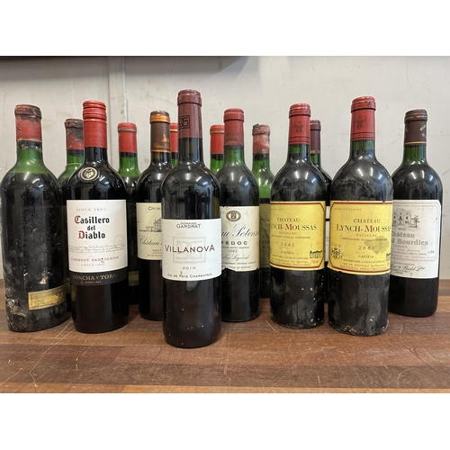 54 - Twenty two bottles of red wines to include Chateau Grand Bourdieu 1990, Chateau Durfort-Vivens Marga... 