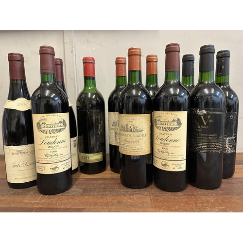 54 - Twenty two bottles of red wines to include Chateau Grand Bourdieu 1990, Chateau Durfort-Vivens Marga... 