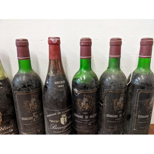 75 - Eleven bottles of red to include a 1981 Gaullac and a Beaujolais 1983
Location:
If there is no condi... 