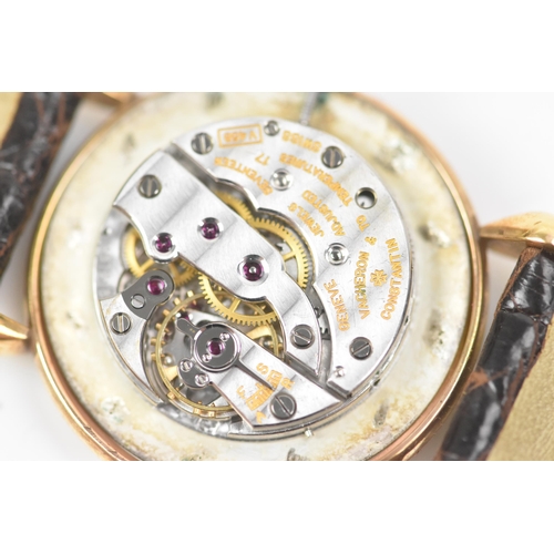 103 - A Vacheron & Constantin, manual wind, mid-size, 18ct gold wristwatch, circa 1940s, with flared teard... 