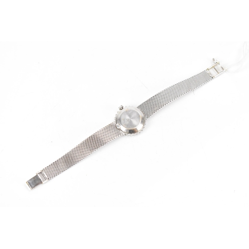 104 - An Antheor, manual wind, ladies 18ct white gold diamond set cocktail watch, the dial having baton ma... 