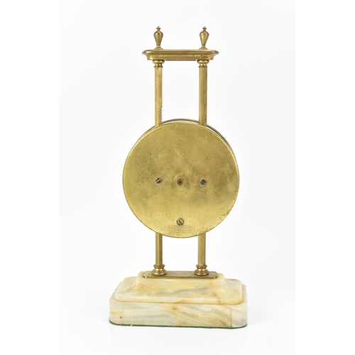 88 - An early 20th century brass gravity clock, possibly by Watson & Webb Kee-less Clock Company, the bra... 