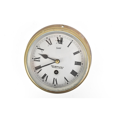 89 - An early/mid 20th century Sestel, Henry Browne & Son Ltd bulk head ships clock, having a silvered di... 