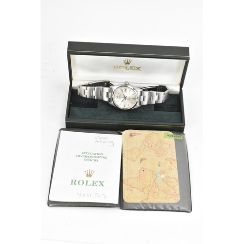 91 - A Rolex Oyster Perpetual Air-King Date Precision, automatic, gents, stainless steel wristwatch, circ... 